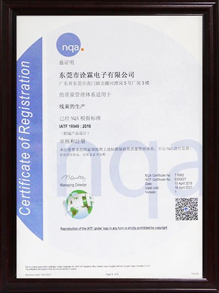 TS16949中文证书